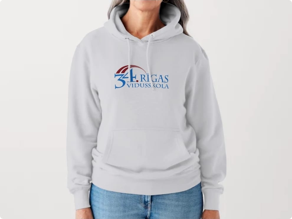 Pelēks pieaugušo džemperis ar kapuci