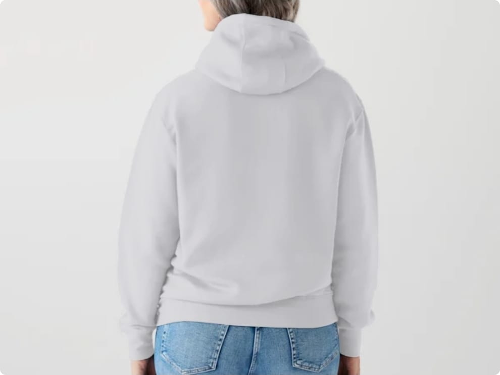 Pelēks pieaugušo džemperis ar kapuci