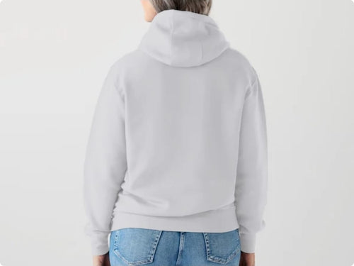 Pelēks pieaugušo džemperis ar kapuci