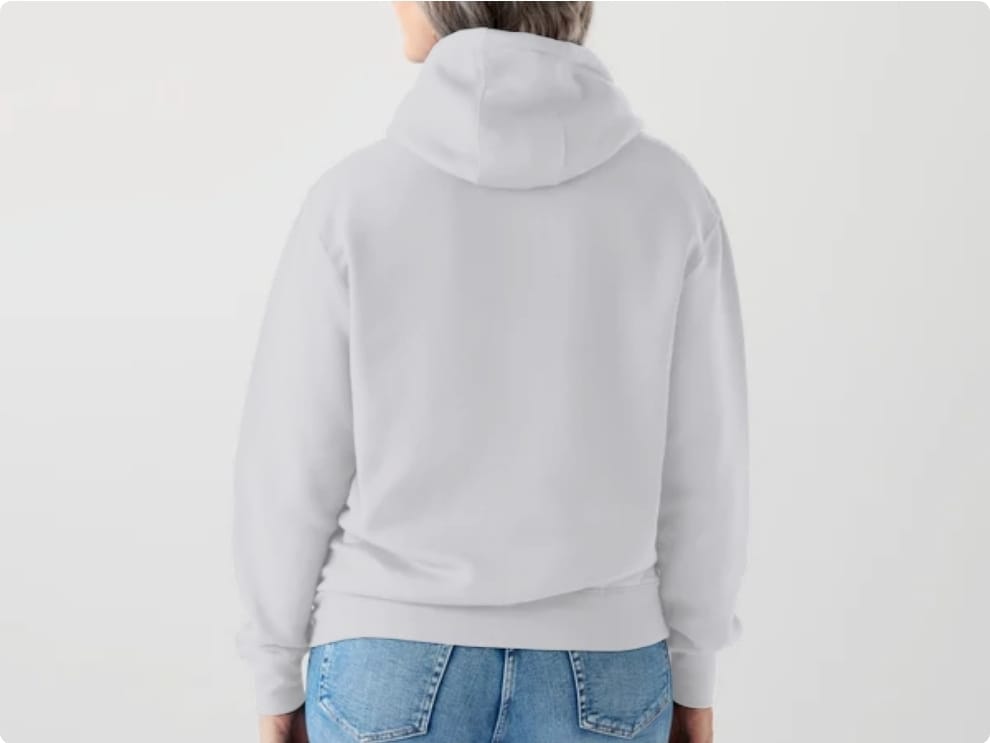 Pelēks pieaugušo džemperis ar kapuci